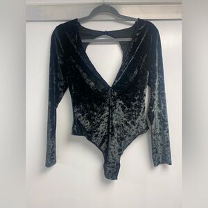 Victoria Secret Black Velvet Bodysuit